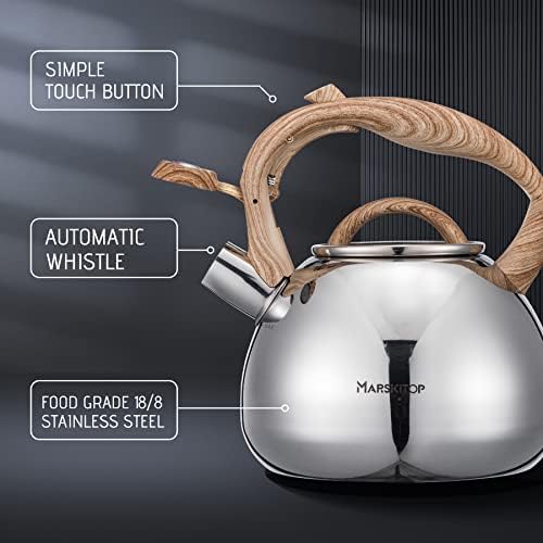 MARSKITOP Whistling Tea Kettle Stovetop, Stainless Steel Tea Pot 2.6 Quart - Image 4