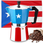 6 Cup Puerto Rican Flag Moka Pot by Unknown