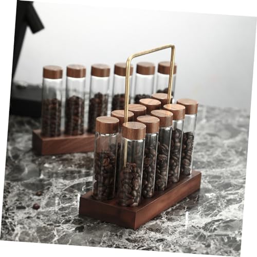 1set Coffee Storage Tubes with Stand Sealed Glass Jars for Coffee Beans Tea and Kitchen Seasonings Easy to Assemble Display for Home and Restaurant Use - Image 6
