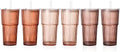 6PCS Brown Ribbed Glass Cups with Lids and Straws, 20oz Brown Vintage Drinking Glasses, Aesthetic Iced Coffee Cups, Glass Tumbler for Boba, Beer, Tea, Cocktails, Venus Ribbed Glassware Set (Venus-6) by SIPBYSOP
