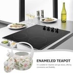 Hemoton Enamel Tea Kettle 2.2 Quart Stovetop Whistling Water Kettle Thickened Steel Enamel Teapot for Home and Office Kitchen - Image 4