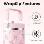 Fjbottle WrapSip 40 oz Insulated Tumbler with Flip Straw and Handle - Image 2
