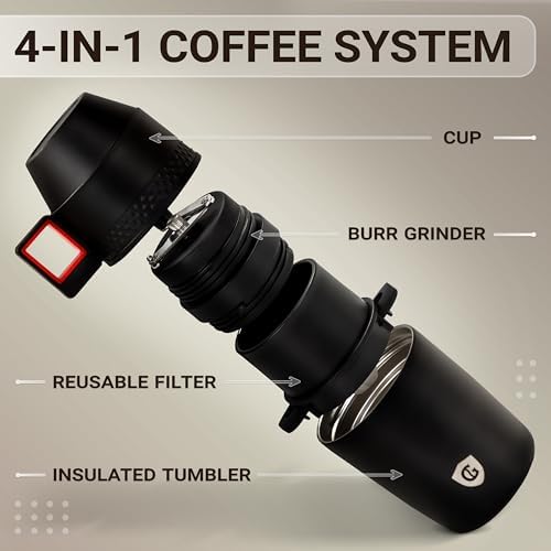 Manual Coffee Grinder for Camping and Travel, Portable Pour Over Brewer Kit - Image 2