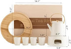 CHENP.HMC Porcelain Tea Sets Tea Warmer Set (Pure White) - Image 5