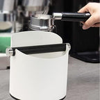 DIBTSA Coffee Knock Box, Espresso Knock Box Stainless Steel Espresso Machine Accessories with Removable Knock Bar and Non-Slip Base Coffee Grounds Container Bin, Large (White) - Image 5