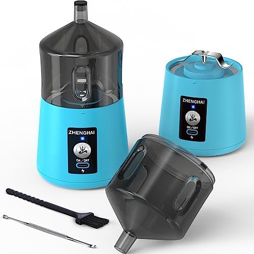 Electric Herb Grinder 150W Spice Grinder USB-C Rechargeable, Compact Size, Easy On/Off. Fast Grinding Dry Spices Herbs, with Pulse Mode and Cleaning Brush (Blue) by ZHENGHAIGrinder