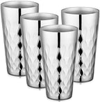 Beasea Stainless Steel Cups 19 oz, 4 Pack Large 18.6oz 550ml Stainless Steel Drinking Cups Tumbler Stackable Double Wall Insulated Individual Metal Pint Glasses Tin for Home Party Camping by Beasea