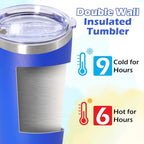20oz Tumbler Insulated Tumblers Vacuum Coffee Mug with Lid Dark Blue 6Pack - Image 4