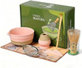 Matcha Whisk Set,7-Piece Ceramic Matcha Bowl & Bamboo Whisk Kit with Spout, Sifter, Scoop,Holder,Rest & Towel for Traditional Japanese Tea Ceremony,Ideal Gift for Matcha Lovers (Pink) by Velytycheon