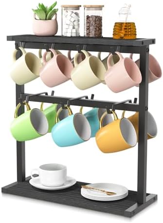 EsLuker.ly Coffee Mug Holder Cup Tree Rack for Coffee Bar Countertop by EsLukerly