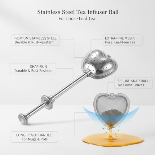 Stainless Steel Tea Infuser Ball with Fine Mesh, Snap-Lock Closure for Loose Leaf Tea in Mugs & Teapots (1 Count) - Image 4