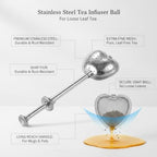 Stainless Steel Tea Infuser Ball with Fine Mesh, Snap-Lock Closure for Loose Leaf Tea in Mugs & Teapots (1 Count) - Image 4
