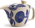 Hasami Ware Dahlia Teapot with Stainless Infuser, 13 fl oz (Blue) by COTONOHA