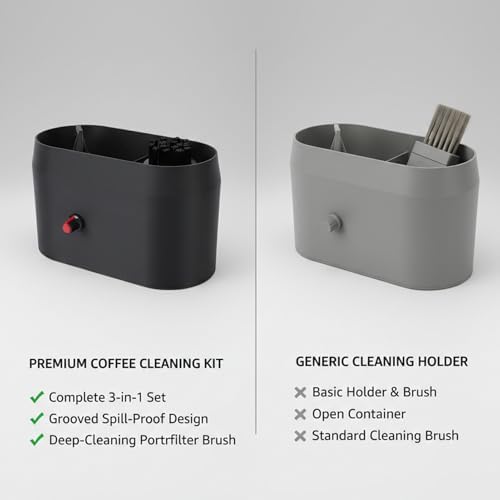 Diydeg Electric Portafilter Cleaning Machine, Portafilter Cleaner, Coffee Cleaning Box Spill Proof Hard Clean Brush Tool for Home or Commercial Coffee Bar - Image 7