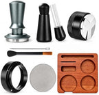 51mm Espresso Accessories Kit, 8PCS Coffee Tamper Set with Wooden Station, WDT Tool, Distributor, Puck Screen, Dosing Funnel, Brush & Latte Art Pen Complete for 51mm Portafilter Home Barista by Unknown