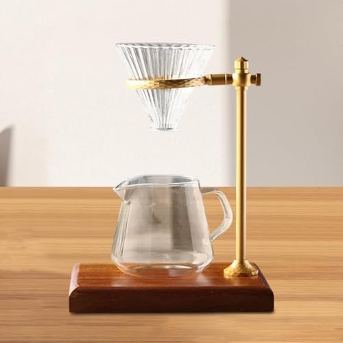 Pour Coffee Station Drip Coffee Stand Wooden Reusable Multifunction with Part for Coffee Lovers, Copper - Image 4