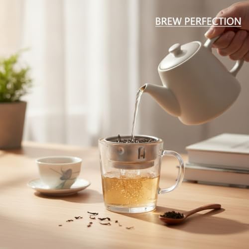 Stainless Steel Tea Infuser for Loose Leaf - Fine Mesh Strainer Fits Mugs & Cups (1.5-1.77 Inch Diameter) - Image 3