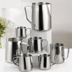 Milk Frother Cup Stainless Steel Measuring Milk Frother Pitcher, Stainless Steel Latte Jug, Essential Barista Accessory for Espresso & Coffee Art(350ml) - Image 4