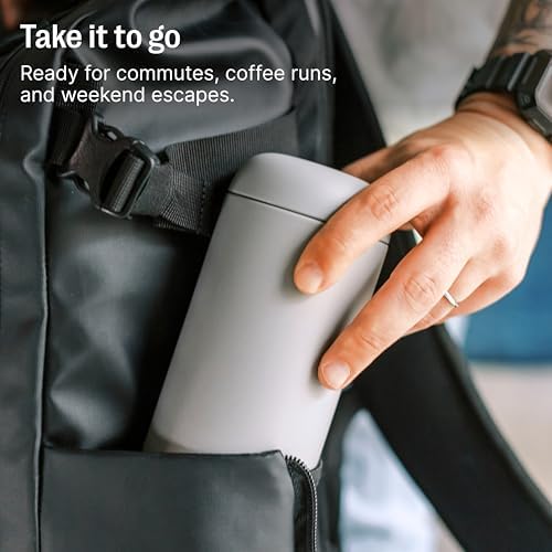 Fellow 12 oz Carter Move Travel Mug - Vacuum-Insulated Stainless Steel Travel Coffee Mug - Coffee Tumbler with Ceramic Interior and Splash Guard - Coral Crush - Image 6