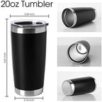 HASLE OUTFITTERS 20oz Tumblers Bulk Stainless Steel Cup with Lid Double Wall Vacuum Insulated Coffee Mug for Cold & Hot Drinks 8 Pack, Black - Image 2