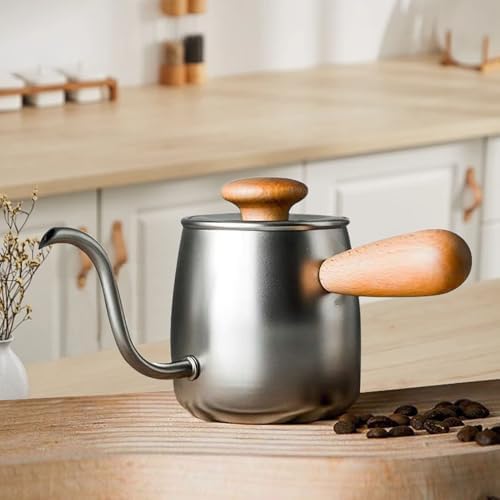 304 Stainless Steel Gooseneck Kettle, Elegant Coffee Pot with Lid for Precision Pouring, Ideal for Tea and Coffee Lovers (Original Color) - Image 3