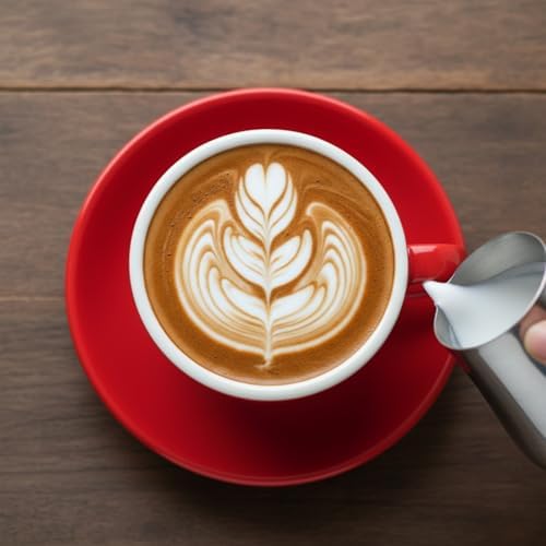 Ceramic Cappuccino Cup and Saucer Set, 8oz Thickened Latte Mug for Coffee Art, Professional Barista Style Drinkware for Home Office Cafe - 250ml (Blush Pink) - Image 5