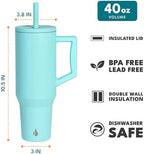 Elemental Spill Proof 40oz Insulated Tumbler with Handle & Straw Travel Mug - Image 2