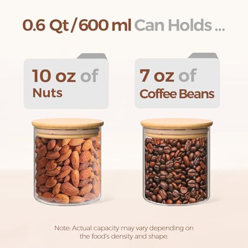 ComSaf Glass Storage Containers with Lids 0.6 Qt, 9 Pack Small Glass Jars - Image 3