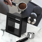 Bottomless Knock Box Espresso, Embedded Coffee Knock Box, Stainless Steel Countertop Espresso Grounds Container for Commercial Cafes Restaurants Home, 5.44 x 5.91” (Black) - Image 4