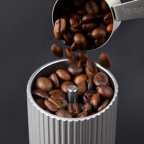 Manual Coffee Grinder – 6-Star Stainless Steel Burr, Adjustable Grind Settings, Portable Manual Espresso & Burr Coffee Grinder With Brush, Durable Body, 30g Capacity- Gray - Image 6