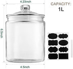 Maredash Glass Jars 32oz, Candy Jar with Lid 6 Pack - Image 2