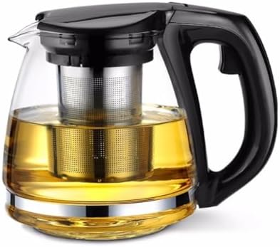 Stainless Steel Glass Teapot 1100ml Heat Resistant Infuser by Ifundom