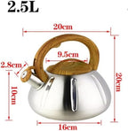 Tea kettle, Stovetop Whistling Tea Kettle Stainless Steel Teapot Induction Compatible 3 Liter Capacity(2.5L) - Image 2