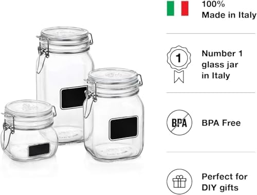 Bormiolio Rocco Clear Jar with Chalkboard, 25.3 Oz (Pack of 5) - Image 3