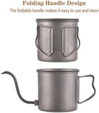 400ml Camping Kettles for Boiling Water, Coffee Kettle with Folding Handle+Removable Coffee Spout Coffee Pot with Coffee Filter/Small Cup, Lightweight Tea Kettle for Picnic Backpacking Hiking - Image 4