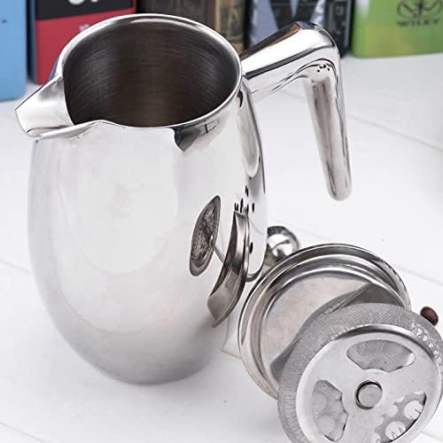 304 Grade Stainless Steel Insulated Coffee Press with Spoon, French Press Coffee Maker, Cold Brew Heat Resistant Thickened Borosilicate Coffee Pot for Camping Travel(11 8OZ/350ML), French Press c - Image 7