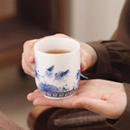 Enamel Ceramic Tea Set, Large-capacity Portable Teapot, Blue and White Porcelain Thin-walled Teacups with Tray, Perfect for Father's Day, Mother's Day, Birthdays, and Christmas - Image 4