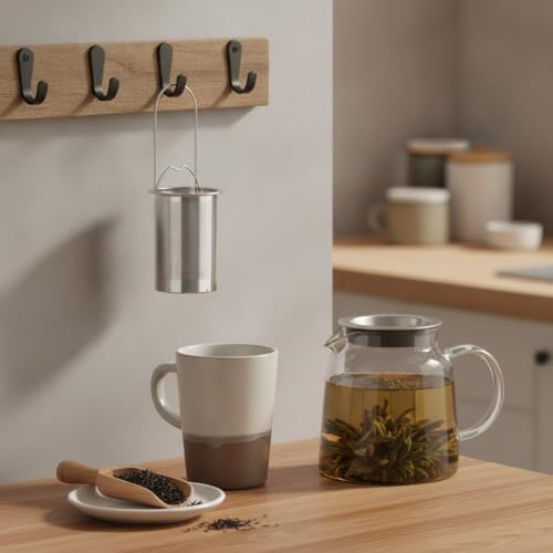 Stainless Steel Tea Strainer with Long Handle, Fine Mesh Loose Leaf Infuser for Deep Mugs and Teapots (1 Piece) - Image 2