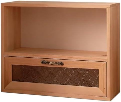 Water Cup Display Stand Coffee Cup Desktop Solid Wood Drawer Tea Storage Simple Holder(Wood Color) by Unknown