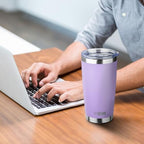 20oz Tumbler with Straw and Brush, Stainless Steel Vacuum Insulated tumbler, Double Wall Insulated Coffee Tumbler for Outdoor, Home, Travel,Office (lilac，4pcs) - Image 5