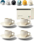 KIVY Espresso Cups Set 4x 3oz - Thick Walled Stoneware - Dishwasher Safe by KIVY