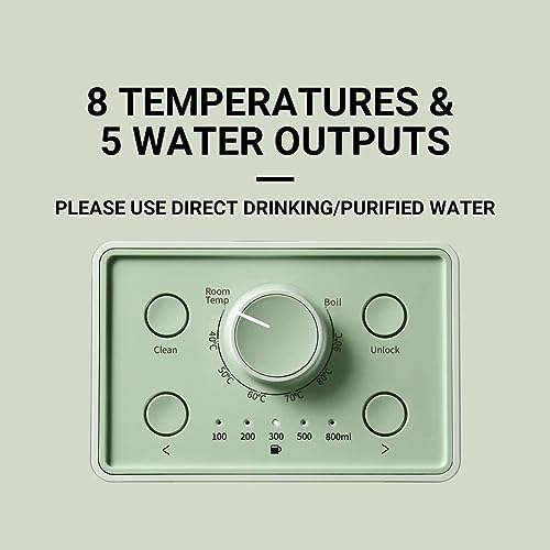 BUYDEEM S9013 Instant Hot Water Dispenser, Countertop Water Boiler & Warmer for Tea, Coffee and Baby Formula, Adjustable 8 Temperatures & 5 Water Outputs, 3L Water Tank(102oz), Green - Image 3
