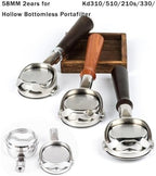 58MM 2ears,Compatible With WPM,Coffee Hollow Bottomless Portafilter,Compatible With Welhome,Kd310 / 510 / 210s 330 Stainless Steel Espresso Handle Filter(58MM-black) - Image 2