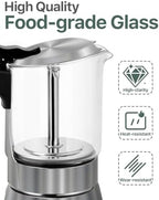 Grasseed Glass-Top Moka Pot, Stainless Steel Stovetop Espresso Maker, 6 Cup - Image 5