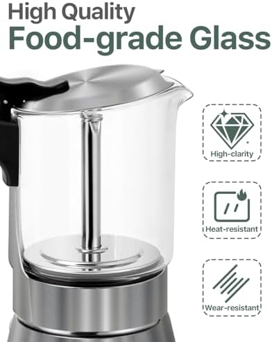 Grasseed Glass-Top Moka Pot, Stainless Steel Stovetop Espresso Maker, 4 Cup - Image 5