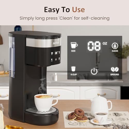 SUNVIVI Single Serve Coffee Maker for K Pod and Grounds - 30oz Brew Sizes - Image 6