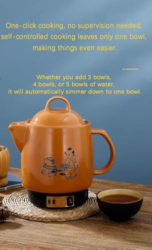 4l Electric Herbal Decoction Pot, Ceramic Chinese Medicine Kettle With Automatic Simmering, Temperature Control, Keep Warm And Auto Shut-off For Tea Soup Herbs Yellow - Image 2
