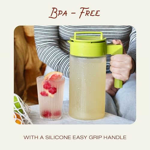 Takeya Flash Chill Iced Tea Maker - Versatile Tea Brewer for Loose/Bagged Tea - Patented Flash Chill Tech Hot/Cold Use BPA-Free Tritan Dishwasher Safe - Airtight Lid Made in USA - 2 Quart/Raspberry - Image 6