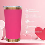 20 oz Tumbler Bulk Stainless Steel Tumblers with Lids and Straws Rosy - Image 3