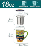 vancasso 18 Oz Tea Infuser Mug with Lid, Mint Petal Whirl - Image 2